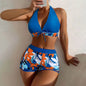 2 Pieces Plant Print Bikinis Set