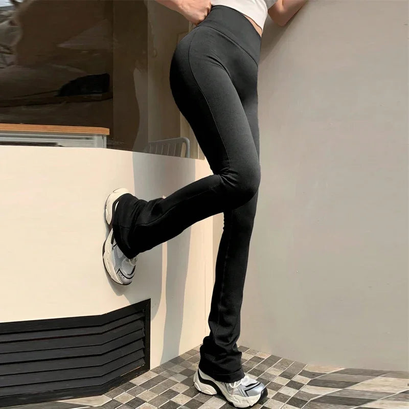 High Waisted Compression  Flared Yoga  Leggings