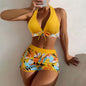 2 Pieces Plant Print Bikinis Set