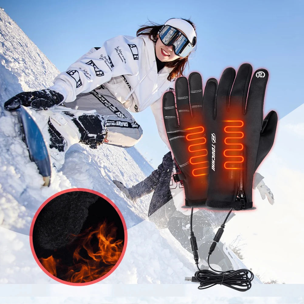 Heated Sports Touch Screen Waterproof /Windproof Gloves