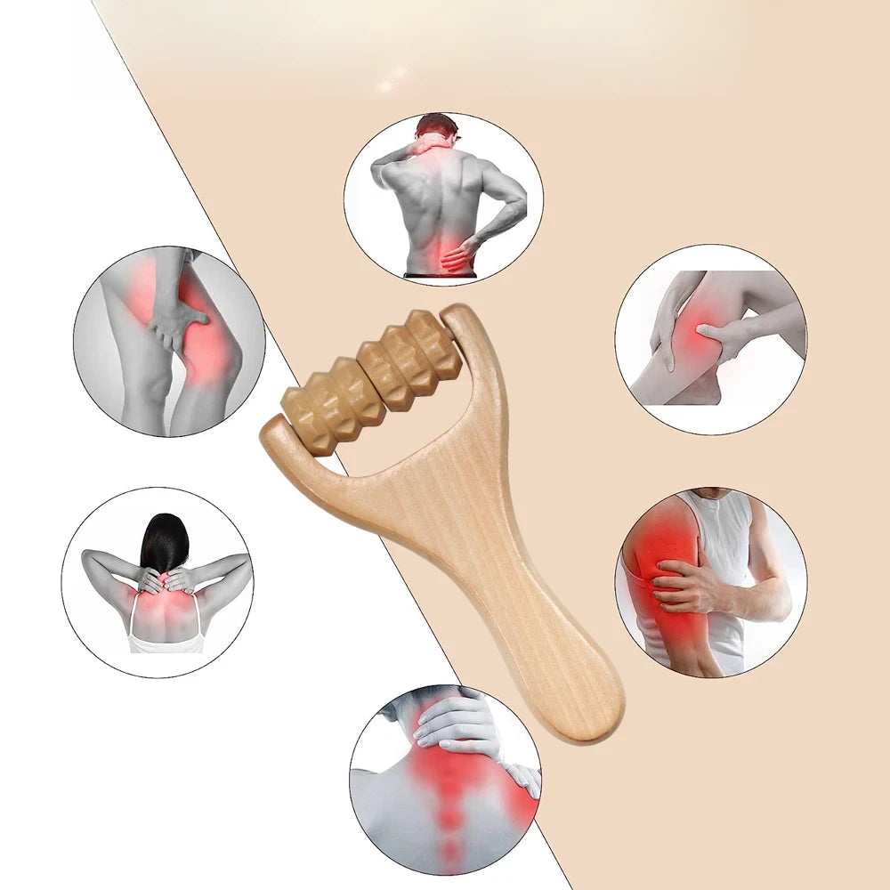 1Pcs Wooden Massage Roller