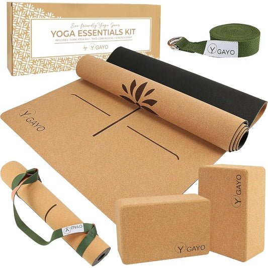 Premium Cork All-in-One Yoga Kit