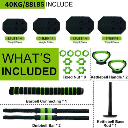 4 in 1 Adjustable Kettlebell/Dumbbell Set