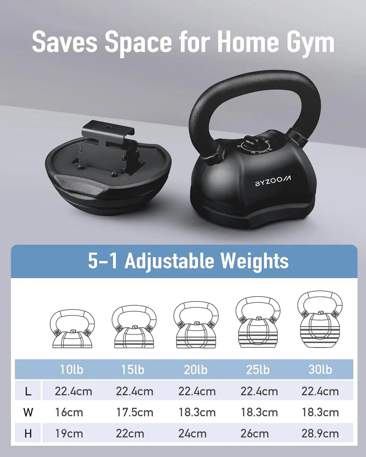 Adjustable Kettlebell 30lb Weight Training