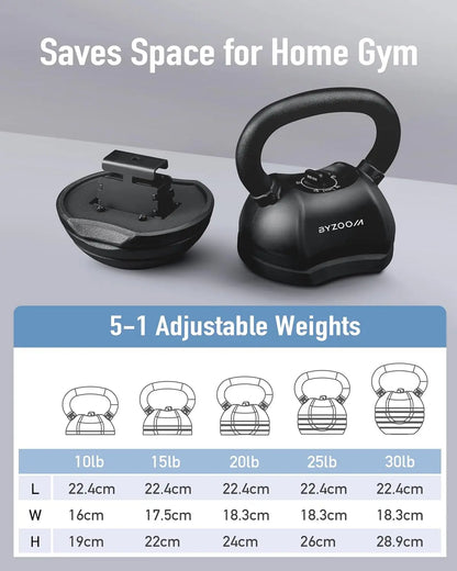 Adjustable Kettlebell 30lb Weight Training