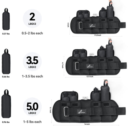 Adjustable Wrist and Ankle Weights 1-10 lbs