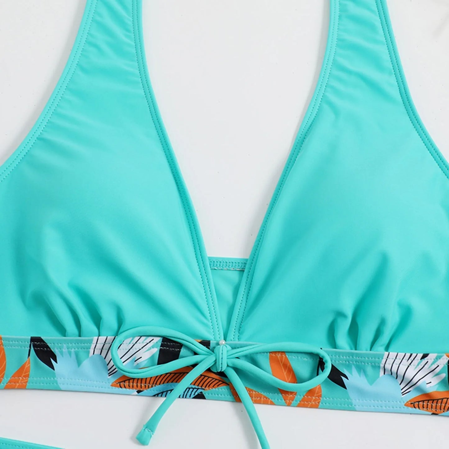 2 Pieces Plant Print Bikinis Set