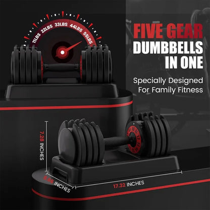 55LB Single Adjustable Dumbbell 5 in 1 Weight