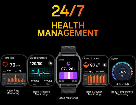 Call Smartwatch Health Monitor Waterproof Android