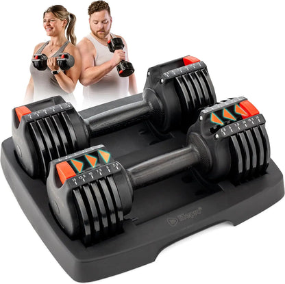 Adjustable Dumbbells Set -15lb 25lb 43lb