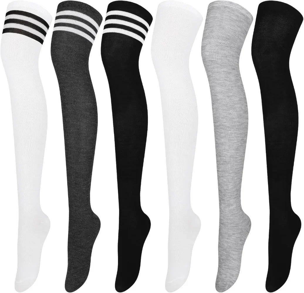 6 Pairs Thigh Boot Socks