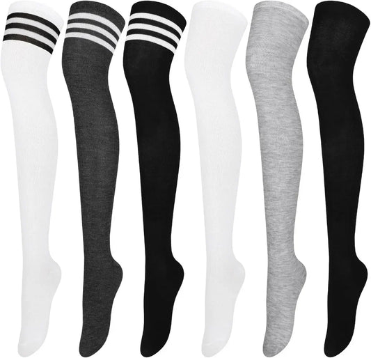6 Pairs Thigh Boot Socks