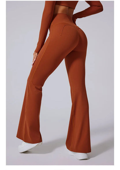 Women High Waist Tummy Control Flared Leggings