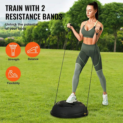 Half Exercise Ball Trainer with Resistance Band