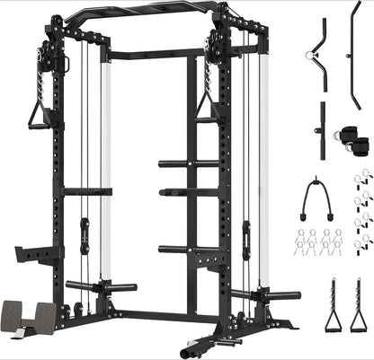 Power Cage with Dual Pulley System