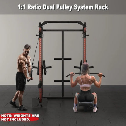 Power Cage with Dual Pulley System