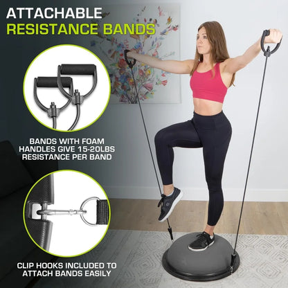 Half  Stability Exercise Ball with  Bands and Pump