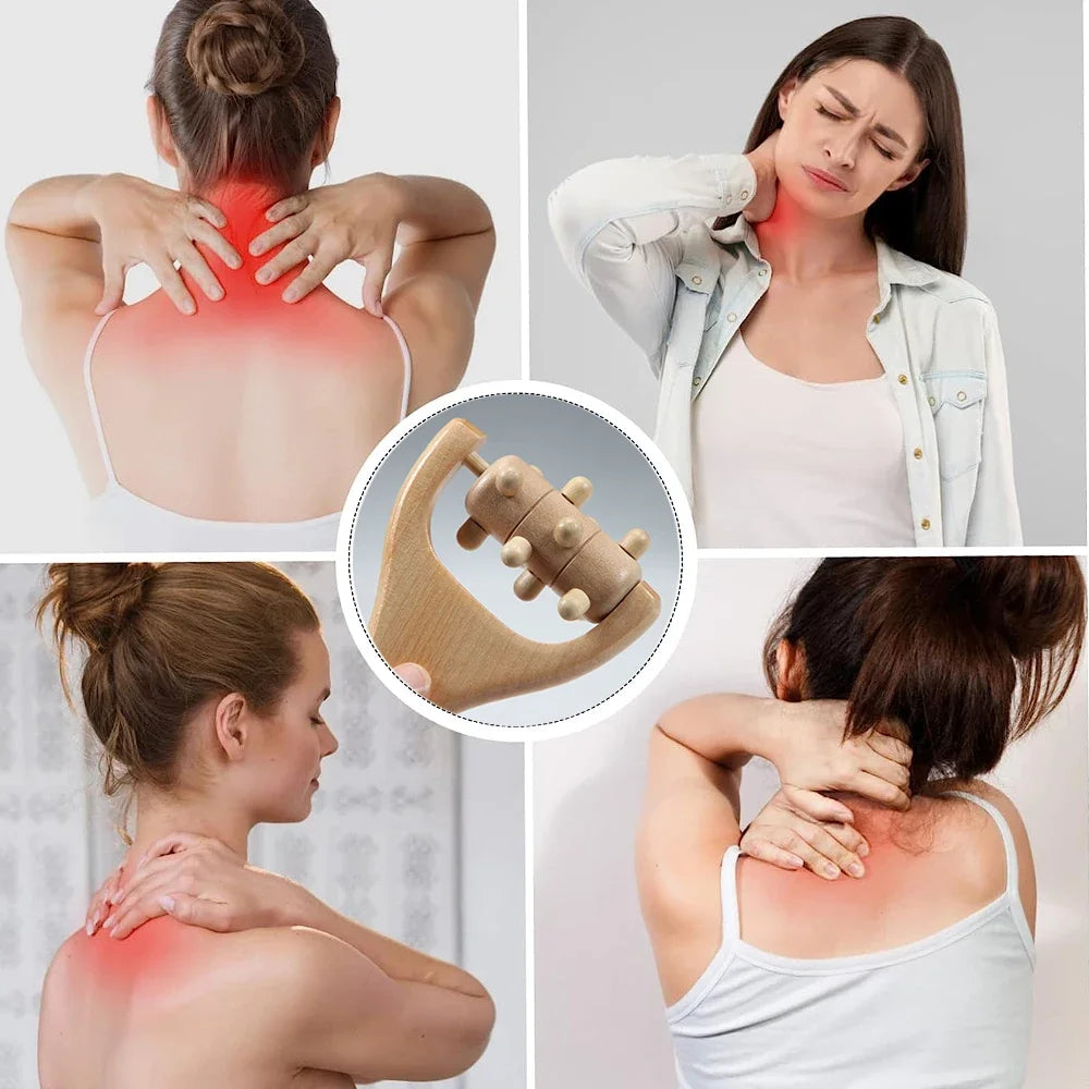 1Pcs Wooden Massage Roller