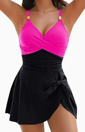 Women Swimdress Tummy Control  One Piece