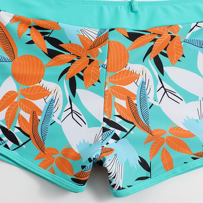 2 Pieces Plant Print Bikinis Set
