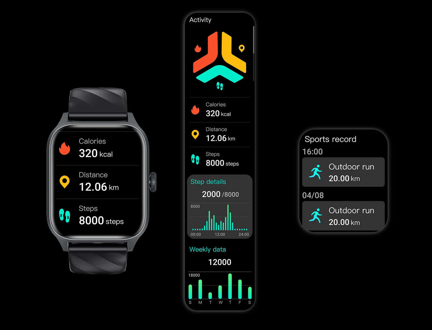 Call Smartwatch Health Monitor Waterproof Android