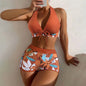 2 Pieces Plant Print Bikinis Set