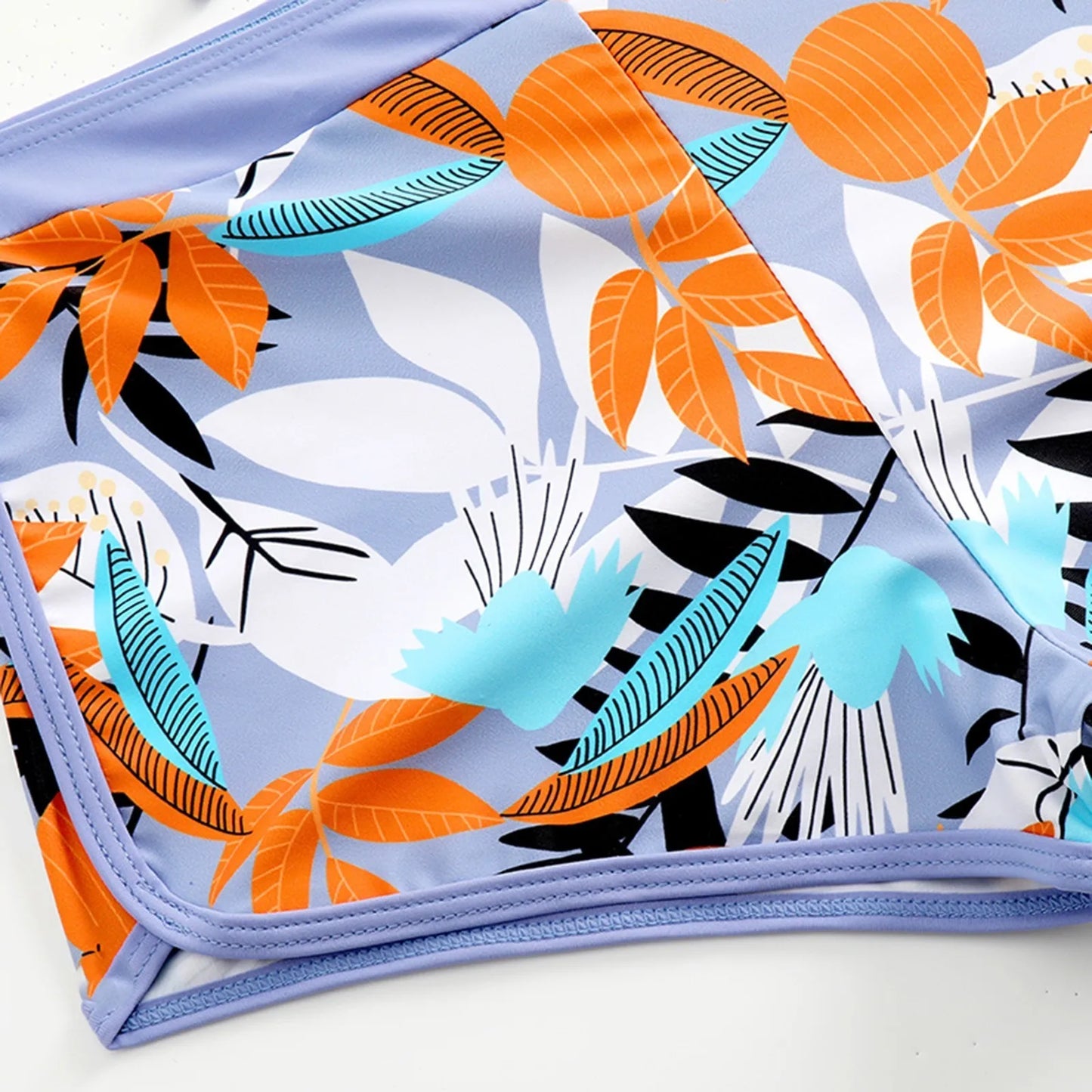 2 Pieces Plant Print Bikinis Set