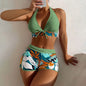 2 Pieces Plant Print Bikinis Set