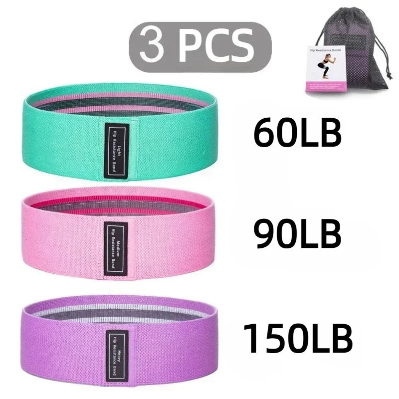 3Pcs Fabric Resistance Hip Booty Bands
