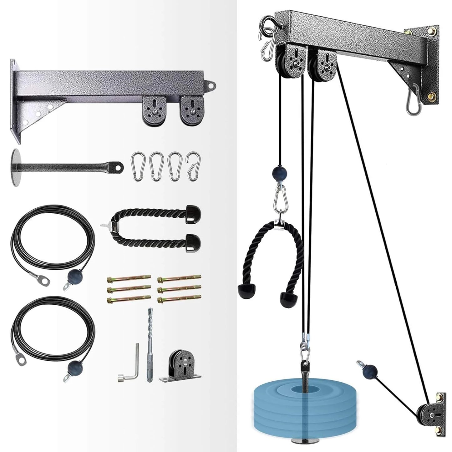 Wall Mounted Fitness Cable Pulley System