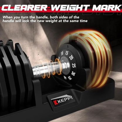 Adjustable Dumbbells Set, 25lb/55lb