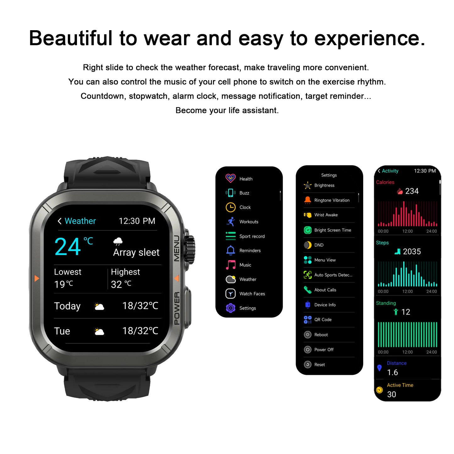 Waterproof Smartwatch Bluetooth Calling Fitness Tracking