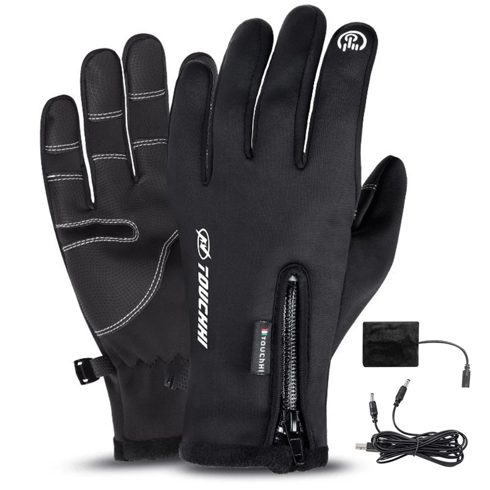 Heated Sports Touch Screen Waterproof /Windproof Gloves