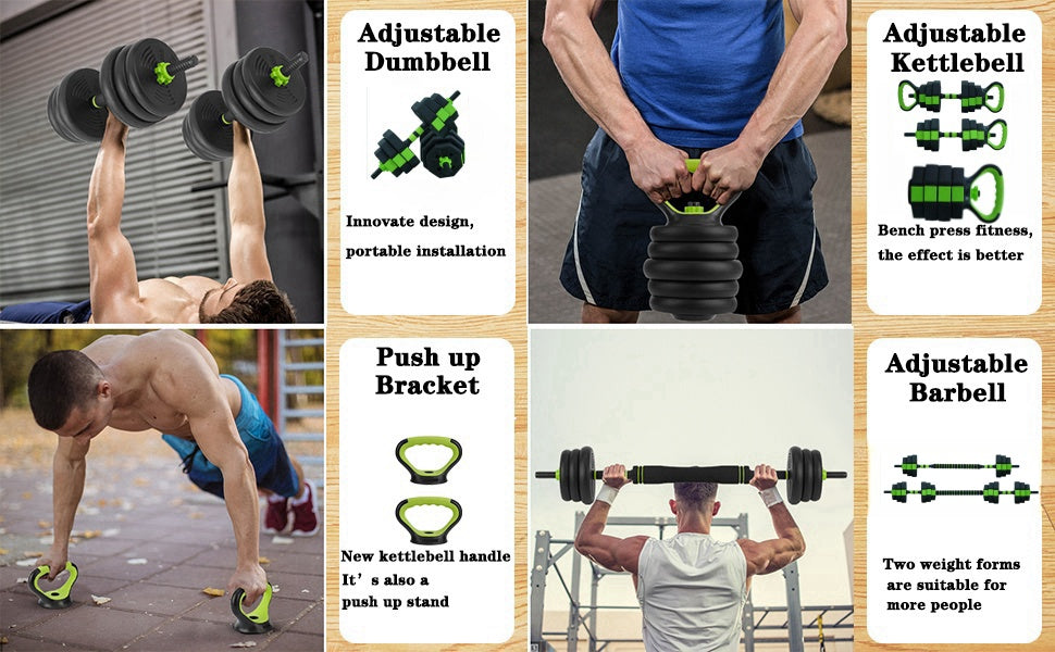 4 in 1 Adjustable Kettlebell/Dumbbell Set